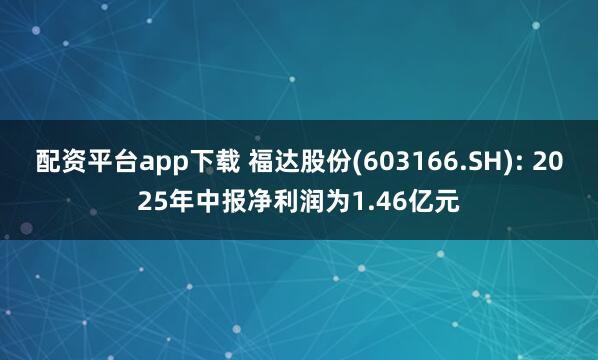 配资平台app下载 福达股份(603166.SH): 2025年中报净利润为1.46亿元